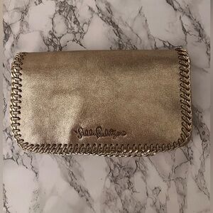 Lilly Pulitzer Gold Clutch with Chain Detail